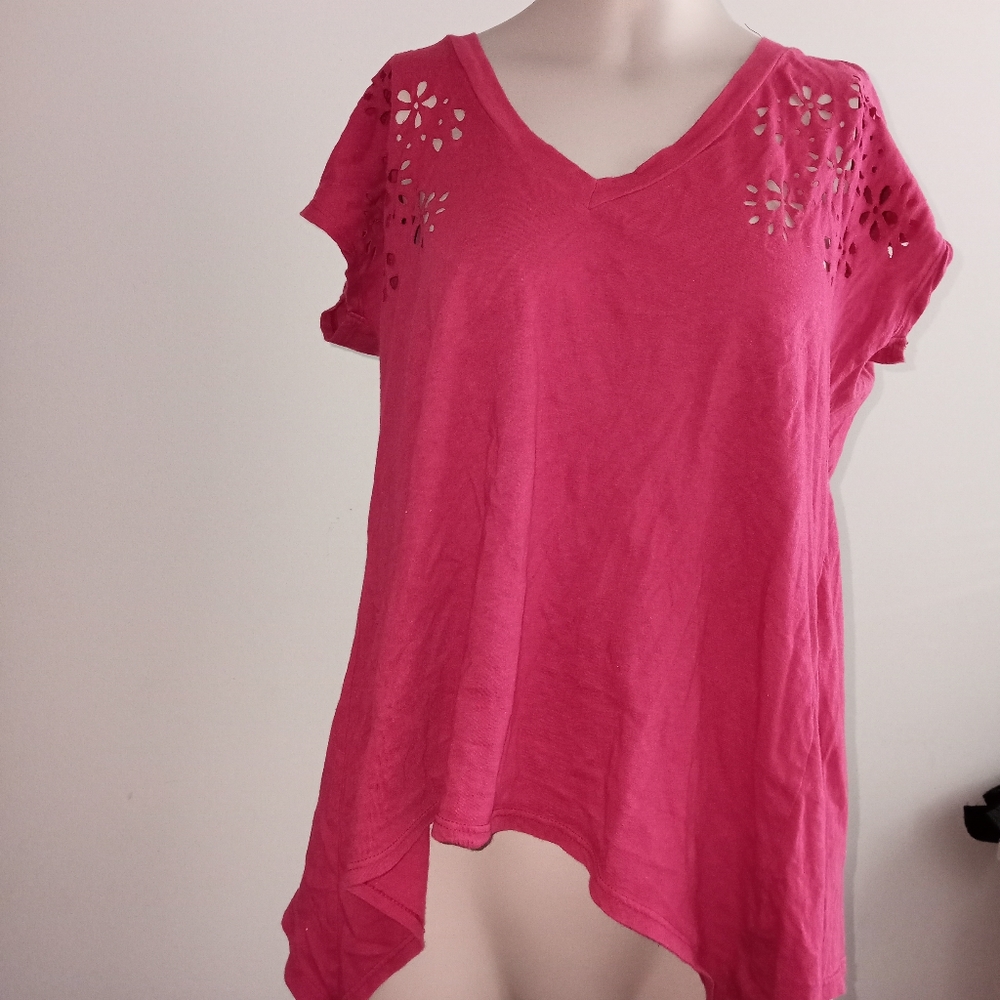 SCRATCH Y2K flower power floral print cut out open back top size small